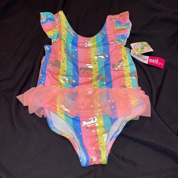 3T Unicorn bathing suit with tutu attached NWT bright colors girls - Picture 5 of 7